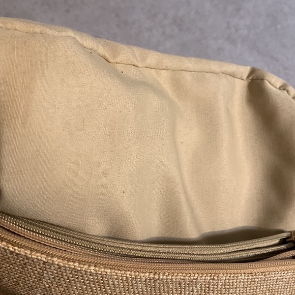 Etienne Aigner - Vintage - Tan and Beige- Jute Brass and Leather Shoulder Bag - Picture 11 of 12